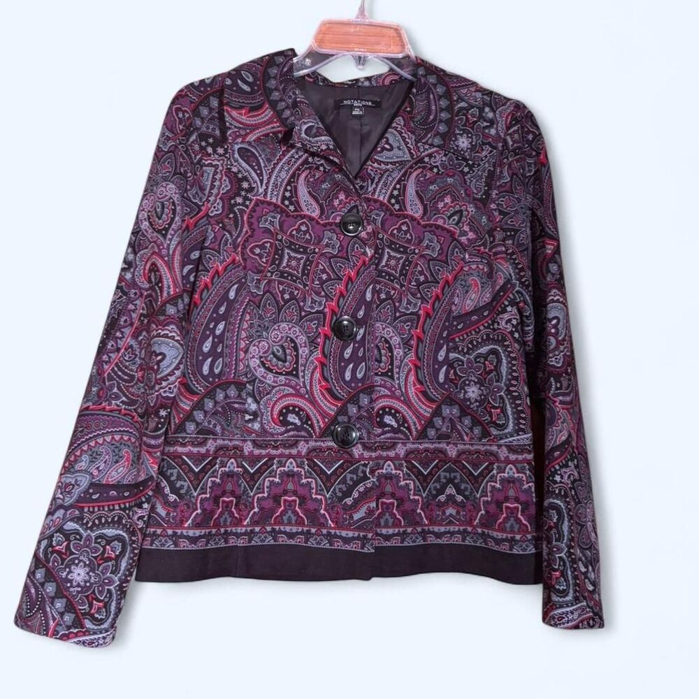 Notations y2k Paisley-Print lightweight Jacket - Small Petite